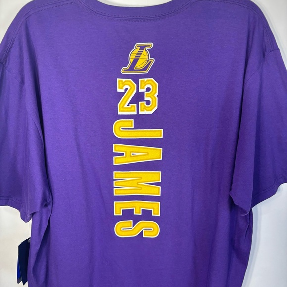 NWT Lakers TShirt XL Purple Short Sleeve 23 Lebron James Fanatics NBA Basketball - Picture 5 of 11